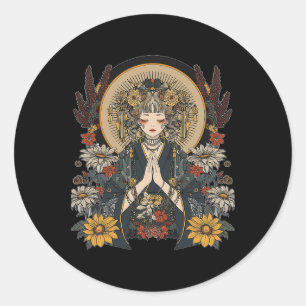 Pegatina Redonda Anime Manga Motif Mandala Material gráfico