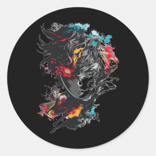 Pegatina Redonda Anime Manga Motif Tattoo Art Anime