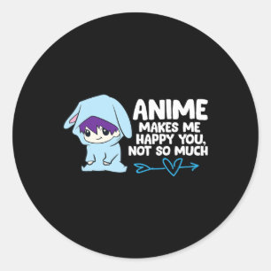 Pegatina Redonda Anime Me Hace Feliz