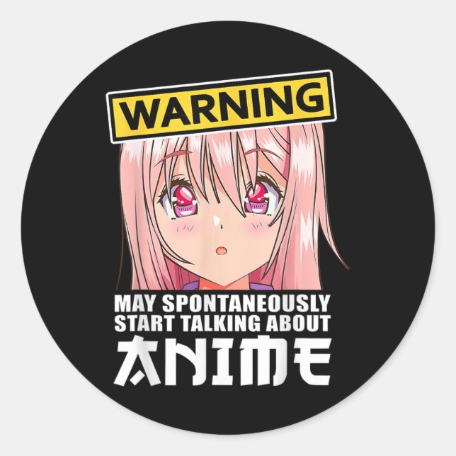 Pegatina Redonda Anime Merch Ropa a Chicas adolescentes obsequia a  (Anverso)