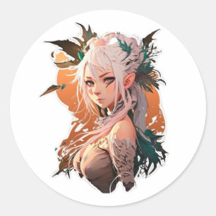 Pegatina Redonda Anime Miroko Art Stiker