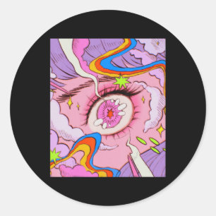 Pegatina Redonda Anime Oyes Pastel Kawaii Egirl Aestético Japonés