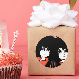 Pegatina Redonda Anime Twins