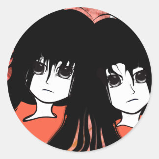 Pegatina Redonda Anime Twins
