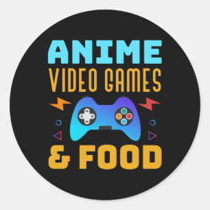 Pegatina Redonda Anime, Video Games & Food   Lovely Design