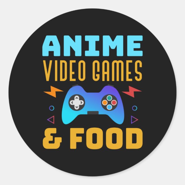 Pegatina Redonda Anime, Video Games & Food | Lovely Design (Anverso)