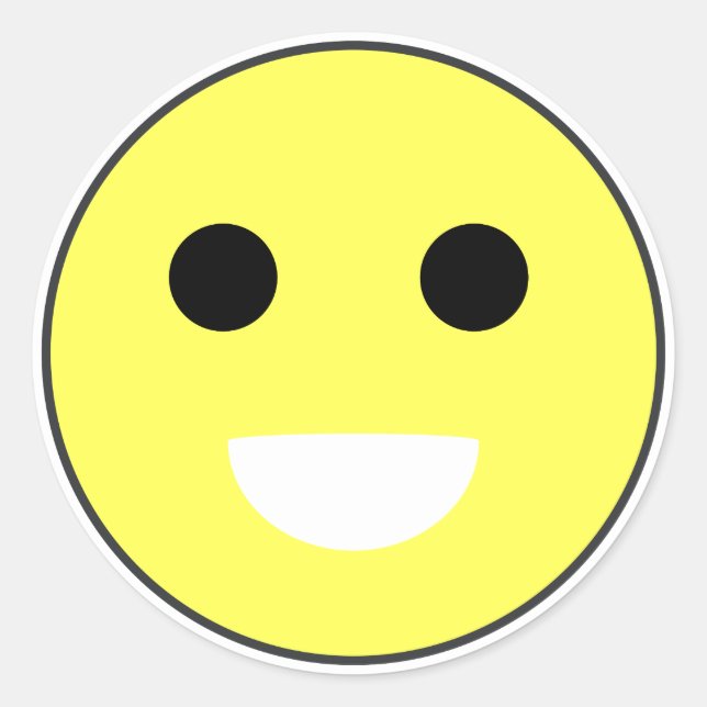 Pegatina Redonda Ánimo de cara normal (Anverso)