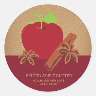Pegatina Redonda Anís del canela de Apple hecho en casa