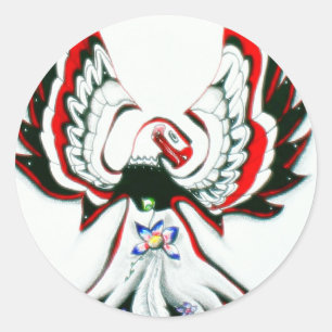 Pegatina Redonda Anishinaabe Thunderbird