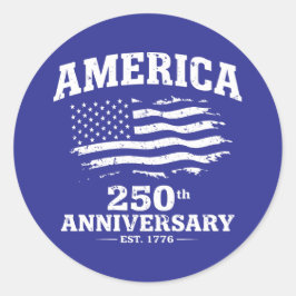 Pegatina Redonda Aniversario 250 de América