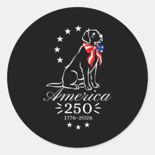 Pegatina Redonda aniversario 250 labrador retriever américa 250 