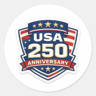 Pegatina Redonda Aniversario 250 USA 2026