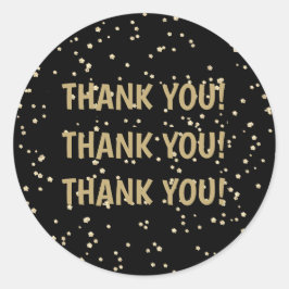 Pegatina Redonda Aniversario de Boda Dorado Brillante