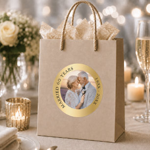 Pegatina Redonda aniversario de bodas de oro número 50 foto