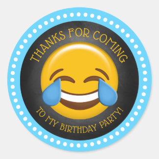 Pegatina Redonda Aniversario de la Emoji Cuta Gracias