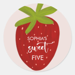 Pegatina Redonda Aniversario de la fresa dulce