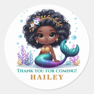Pegatina Redonda Aniversario de la Sirena Magnífica Gracias