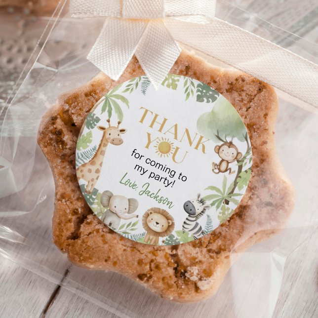 Pegatina Redonda Aniversario de los animales salvajes de un Safari (Subido por el creador)