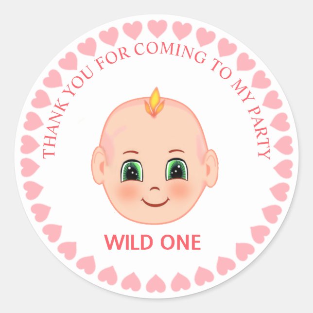 Pegatina Redonda Aniversario de los Niños Gracias (Anverso)