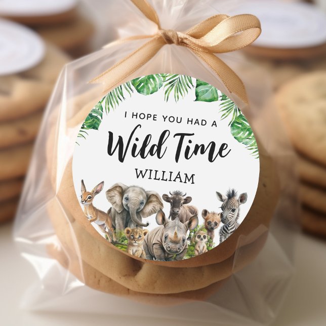 Pegatina Redonda Aniversario de los Niños Safari Gracias (Subido por el creador)