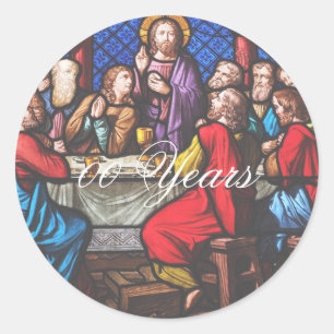 Pegatina Redonda Aniversario de ordenación sacerdotal edición años