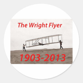 Pegatina Redonda Aniversario de Wright Flyer (1903-2013)