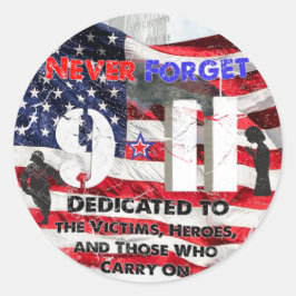 Pegatina Redonda Aniversario del 11 de septiembre