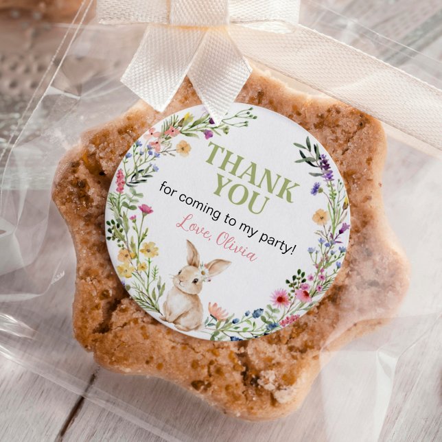 Pegatina Redonda Aniversario del Chica de la Flor Silvestre Cute Bu (Subido por el creador)