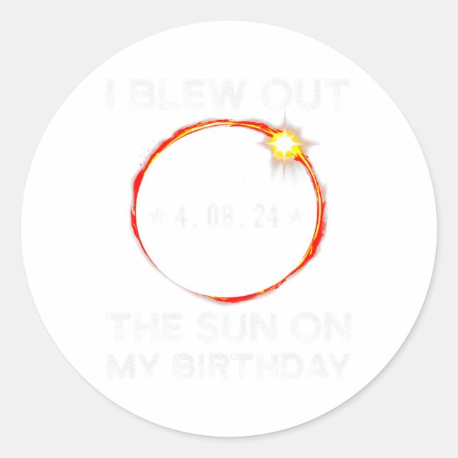 Pegatina Redonda Aniversario Del Eclipse Solar Salí Del Sol En Mi B (Anverso)