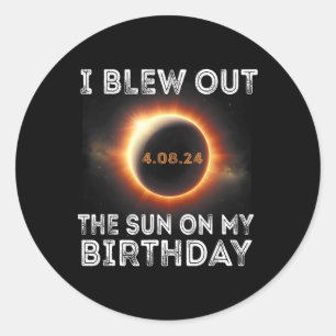 Pegatina Redonda Aniversario Del Eclipse Solar Salí Del Sol En Mi B