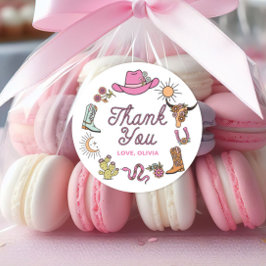 Pegatina Redonda Aniversario del nacimiento del niño de la vaca occ