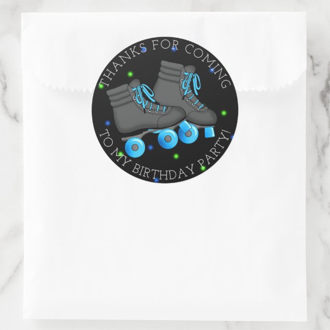 Pegatina Redonda Aniversario del patinaje de patinaje sobre patines (Bolso)