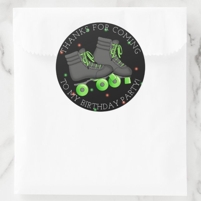 Pegatina Redonda Aniversario del patinaje de patinaje sobre patines (Bolso)