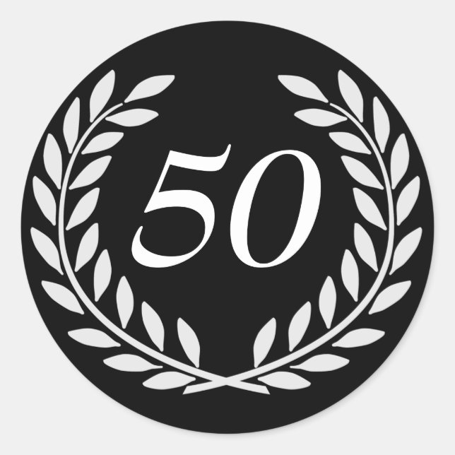 Pegatina Redonda Aniversario del personalizable (Anverso)