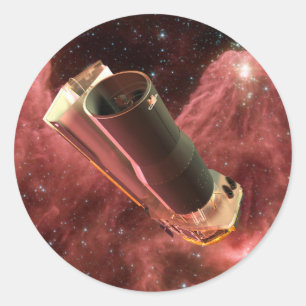 Pegatina Redonda Aniversario del telescopio espacial Spitzer