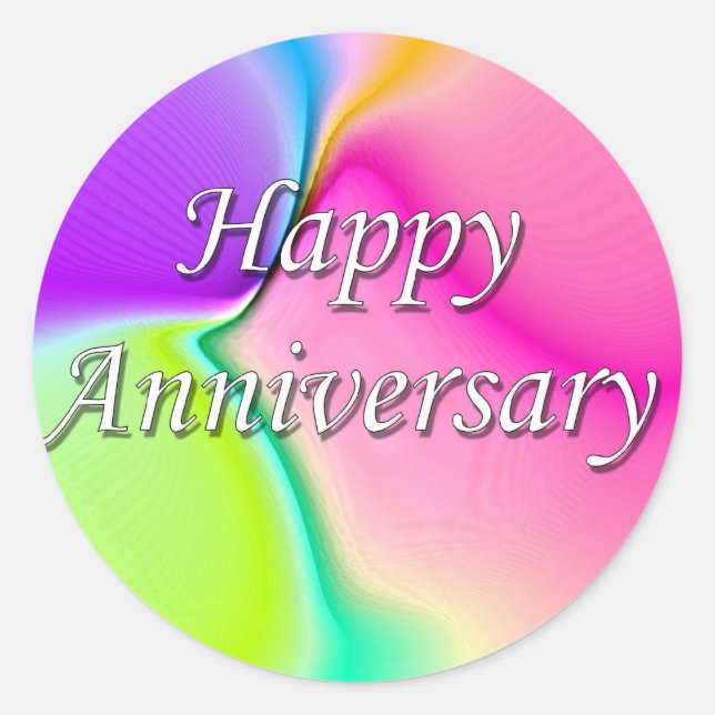 Pegatina Redonda Aniversario feliz (Anverso)