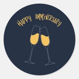 Pegatina Redonda Aniversario feliz