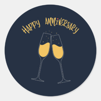 Pegatina Redonda Aniversario feliz