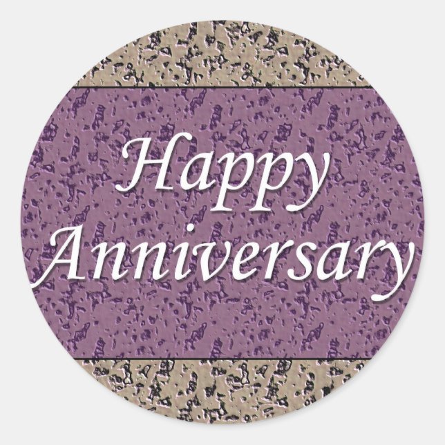 Pegatina Redonda Aniversario feliz (Anverso)