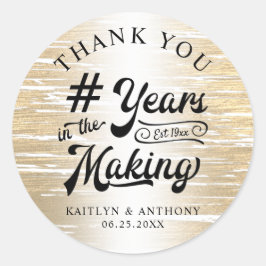 Pegatina Redonda Aniversario Gracias Gold AÑOS DE ELABORACIÓN