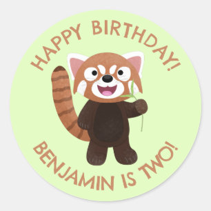 Pegatina Redonda Aniversario personalizado personalizado del panda