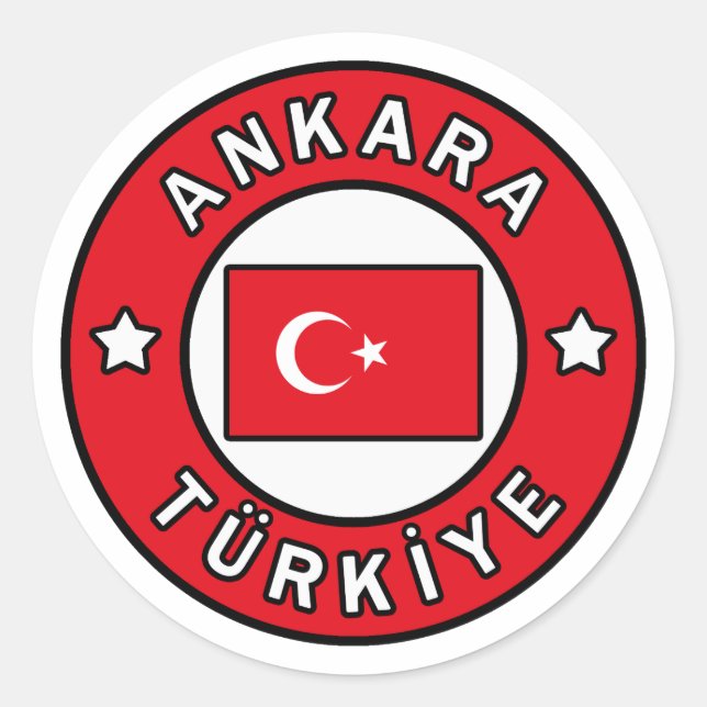 Pegatina Redonda Ankara Türkiye (Anverso)