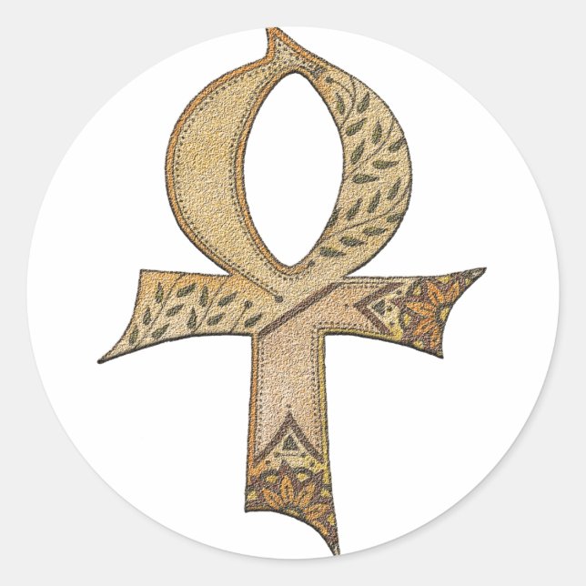 Pegatina Redonda Ankh (Anverso)
