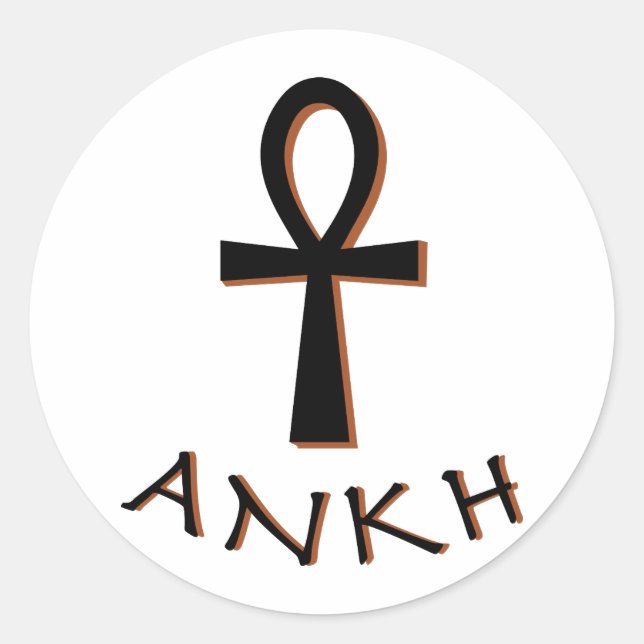 Pegatina Redonda Ankh (Anverso)