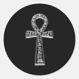 Pegatina Redonda Ankh egipcio antiguo