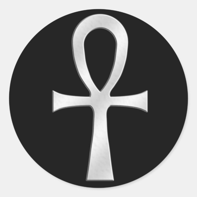 Pegatina Redonda Ankh Silver (Anverso)