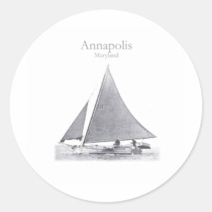Pegatina Redonda Annapolis Skipjack