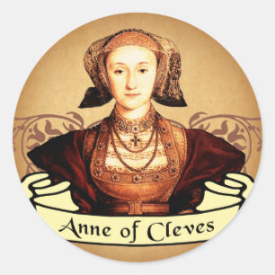 Pegatina Redonda Anne de la obra clásica de Cleves