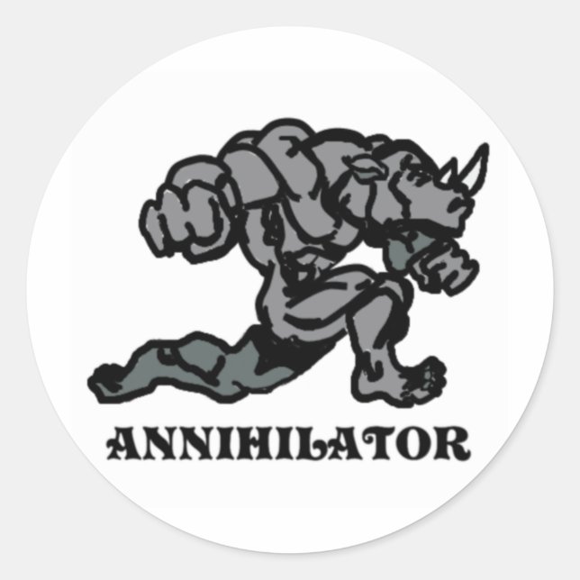 PEGATINA REDONDA ANNIHILATOR (Anverso)
