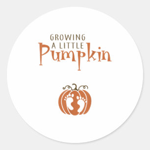 Pegatina Redonda Annou, un pequeño embarazo de calabaza para Hallow